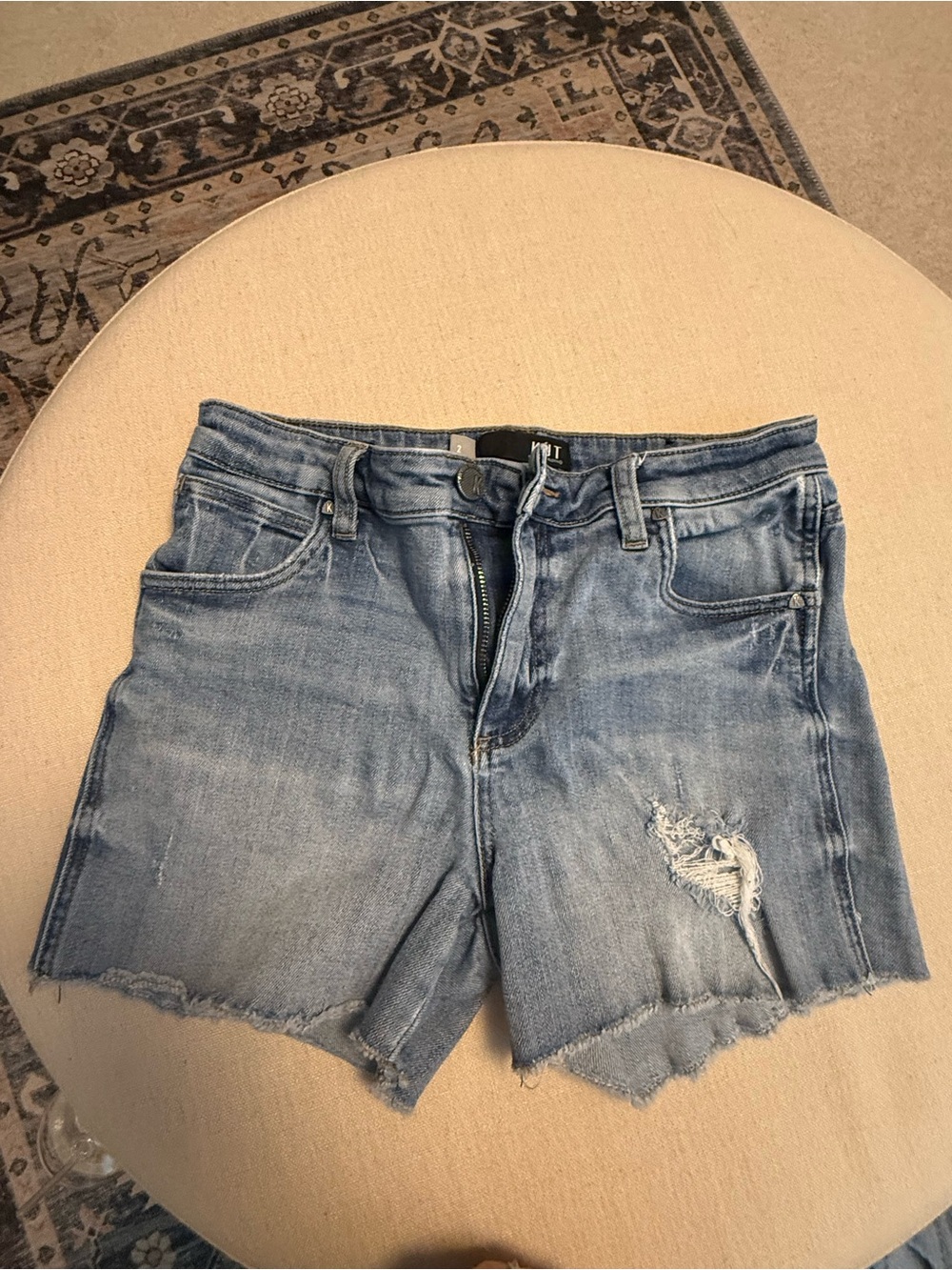 Kut from the Kloth Light Blue Distressed Denim Shorts